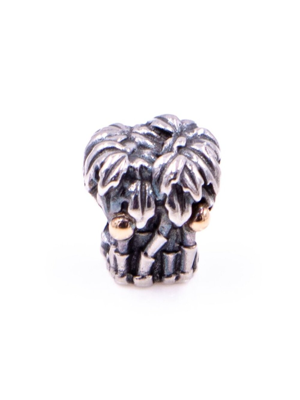 Pandora Retired Palm Tree Sterling Silver & 14K Gold Coconuts Charm